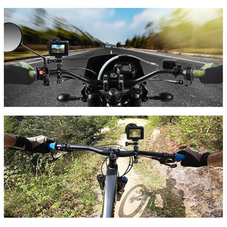 PULUZ Supporto adattatore per manubrio in alluminio per bici con rotazione a 360 gradi con vite per GoPro Hero11 nero / HERO10 nero /9 nero /8 nero /7 /6 /5 /5 sessione /4 sessione /4 /3+ /3 /2 /1, DJI OsmoAzione e altre action cam                     ...