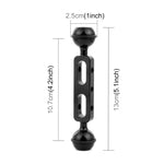 Braccio a doppia sfera in lega di alluminio PULUZ da 5,1 pollici e 13 cm, diametro della sfera: 25 mm, 5.1 inch (Black), 5.1 inch (Blue), 5.1 inch (Red)