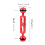 Braccio a doppia sfera in lega di alluminio PULUZ da 5,1 pollici e 13 cm, diametro della sfera: 25 mm, 5.1 inch (Black), 5.1 inch (Blue), 5.1 inch (Red)