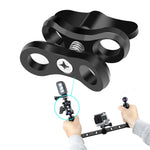 PULUZ Morsetto a sfera Staffa per fotocamera subacquea con foro chiuso Morsetto per torcia a molla in alluminio CNC per sistema di fotografia subacquea subacquea, Single Ball Close Hole(Black), Single Ball Close Hole(Blue), Single Ball Close Hole(Red)