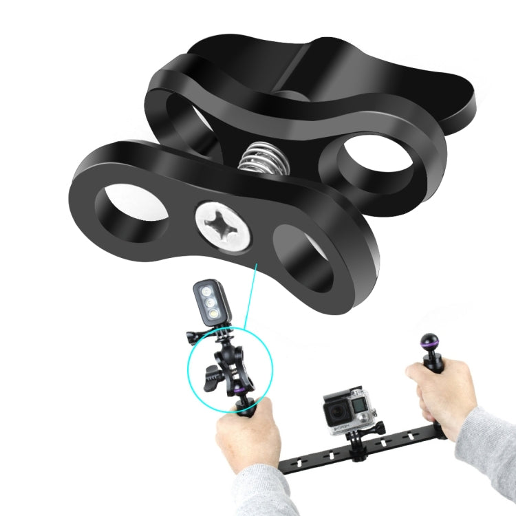 PULUZ Morsetto a sfera Staffa per fotocamera subacquea con foro chiuso Morsetto per torcia a molla in alluminio CNC per sistema di fotografia subacquea subacquea, Single Ball Close Hole(Black), Single Ball Close Hole(Blue), Single Ball Close Hole(Red)