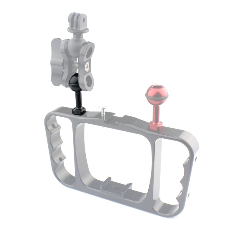 Adattatore a sfera in alluminio con vite 1/4" per action cam