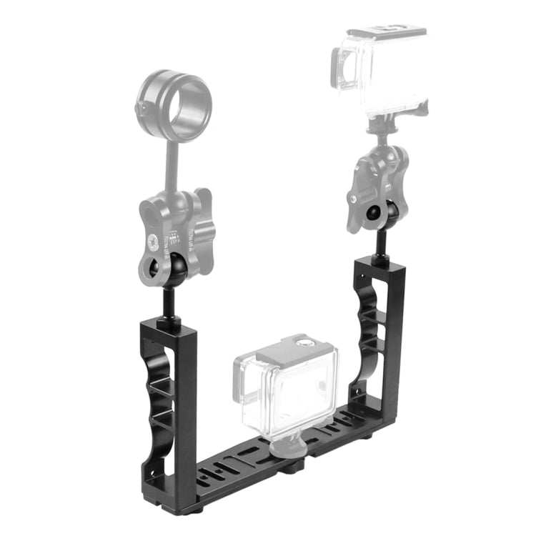 PULUZ Supporto per lampada da immersione doppio regolabile in alluminio CNC per GoPro Hero11 Black / HERO10 Black / HERO9 Black /HERO8 / HERO7 /6 /5 /5 Session /4 Session /4 /3+ /3 /2 /1, Insta360 ONER, DJI Osmo Action e altre action camera            ...