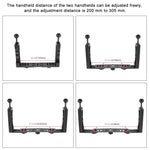 PULUZ Supporto per lampada da immersione doppio regolabile in alluminio CNC per GoPro Hero11 Black / HERO10 Black / HERO9 Black /HERO8 / HERO7 /6 /5 /5 Session /4 Session /4 /3+ /3 /2 /1, Insta360 ONER, DJI Osmo Action e altre action camera            ...