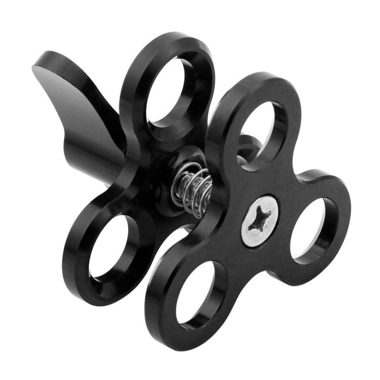 PULUZ Morsetto a sfera tripla Staffa per fotocamera subacquea con foro chiuso Morsetto per torcia a molla in alluminio CNC per sistema di fotografia subacquea subacquea, Triple Ball Close Hole(Black), Triple Ball Close Hole(Blue)                       ...