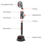 PULUZ Supporto magnetico per tablet, supporto per braccio a ventosa per auto, con morsetto per telefono, Car Suction Cup Arm