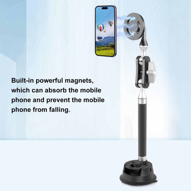 PULUZ Supporto magnetico per tablet, supporto per braccio a ventosa per auto, con morsetto per telefono, Car Suction Cup Arm