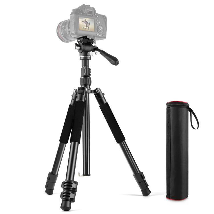 Treppiede video professionale PULUZ da 1,6 m con chiusura reversibile e testa a frizione fluida., 1.6m Reverse-Folding