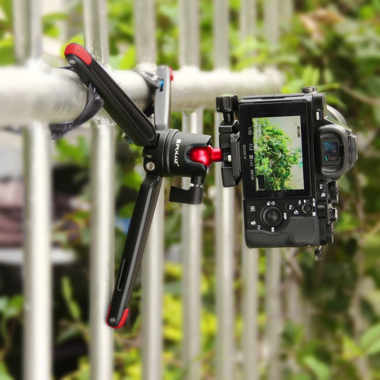 PULUZ Mini treppiede da tavolo tascabile in metallo con testa a sfera a 360 gradi per DSLR e fotocamere digitali, altezza regolabile: 11-21 cm, Desktop Tripod with Head, Tripod with Head(AE)