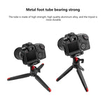 PULUZ Mini treppiede da tavolo tascabile in metallo con testa a sfera a 360 gradi per DSLR e fotocamere digitali, altezza regolabile: 11-21 cm, Desktop Tripod with Head, Tripod with Head(AE)