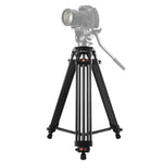 Treppiede professionale in lega di alluminio per videocamera resistente, Tripod