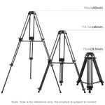Treppiede professionale in lega di alluminio per videocamera resistente, Tripod