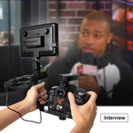 Supporto per impugnatura portatile con staffa a forma di L PULUZ con supporti per pattino freddo a doppio lato per flash video, fotocamera DSLR, Bracket