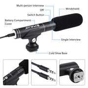 Microfono condensatore shotgun con cavo audio 3,5 mm