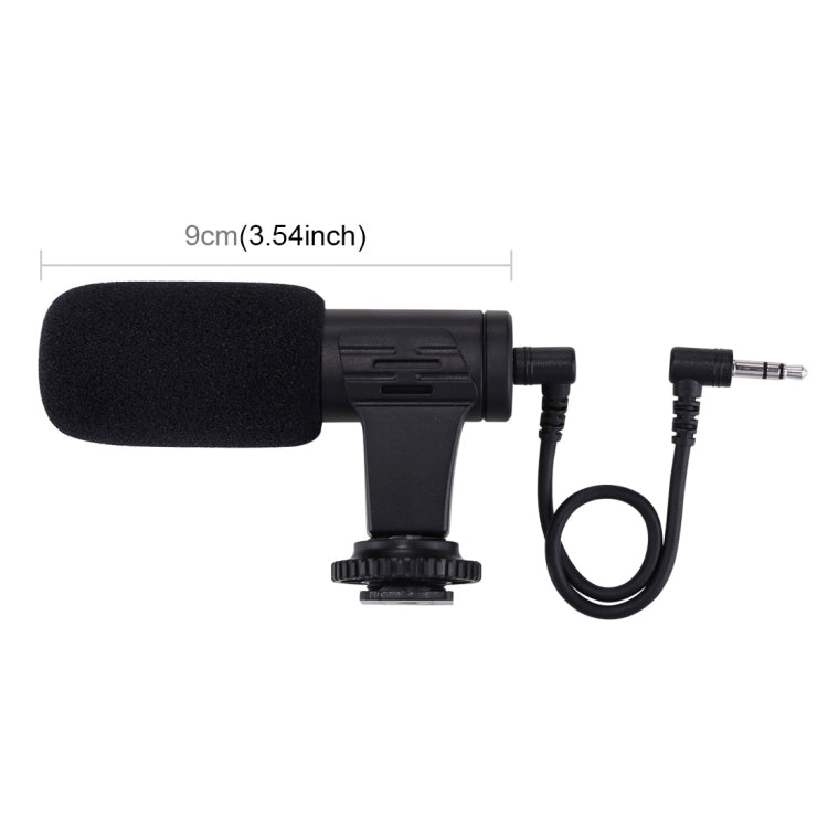 PULUZ Microfono professionale per interviste audio stereo da 3,5 mm per registrazione Vlogging per videocamera DSLR e DV, smartphone, Mini Microphone(AE), Mini Microphone