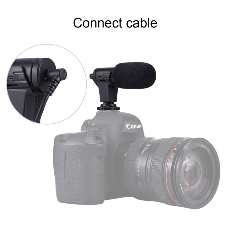 PULUZ Microfono professionale per interviste audio stereo da 3,5 mm per registrazione Vlogging per videocamera DSLR e DV, smartphone, Mini Microphone(AE), Mini Microphone