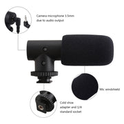 Microfono stereo 3,5 mm per interviste e vlogging