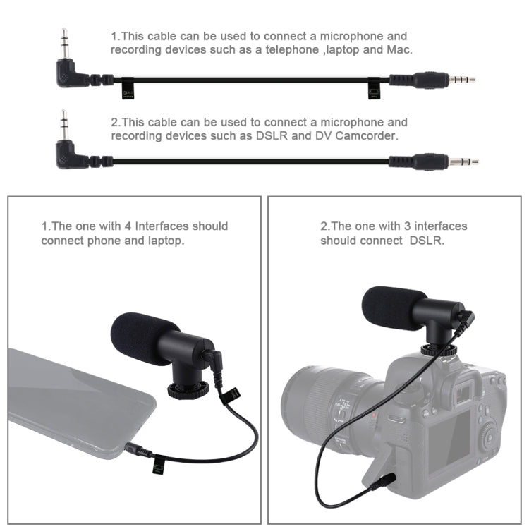 Microfono stereo 3,5 mm per interviste e vlogging