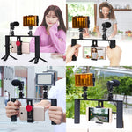 PULUZ Vlogging Trasmissione dal vivo Smartphone Video Rig Filmmaking Registrazione Maniglia Stabilizzatore Staffa in alluminio per iPhone, Galaxy, Huawei, Xiaomi, HTC, LG, Google e altri smartphone, Aluminum Bracket