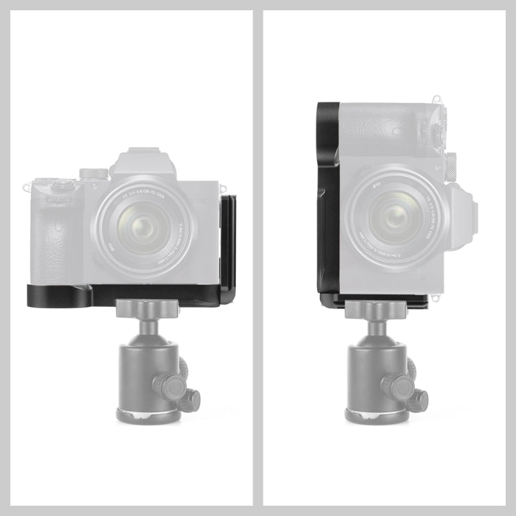 PULUZ Supporto base per staffa per piastra a sgancio rapido verticale da 1/4 pollici per Sony A7R / A7 / A7S, For Sony A7R (Black), For Sony A7R (Red)