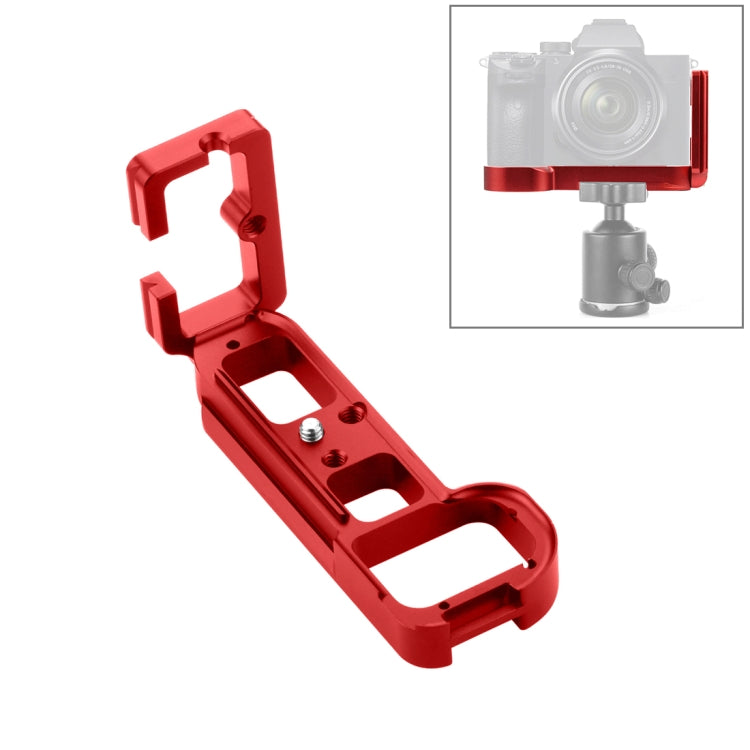 PULUZ Supporto base per staffa per piastra a sgancio rapido verticale da 1/4 pollici per Sony A7R / A7 / A7S, For Sony A7R (Black), For Sony A7R (Red)