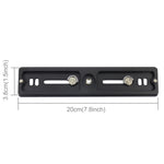 PULUZ 200mm Lunghezza PU-200 Piastra a Sgancio Rapido in Lega di Alluminio-Magnesio Morsetto QR per Testa a Sfera Treppiede Benro B3 / J2 /J3