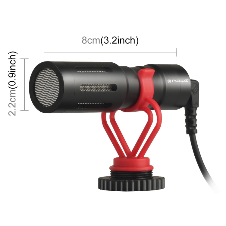 PULUZ Microfono professionale per interviste a condensatore video shotgun con cavo audio da 3,5 mm per videocamera DSLR e DV, Shotgun Microphone