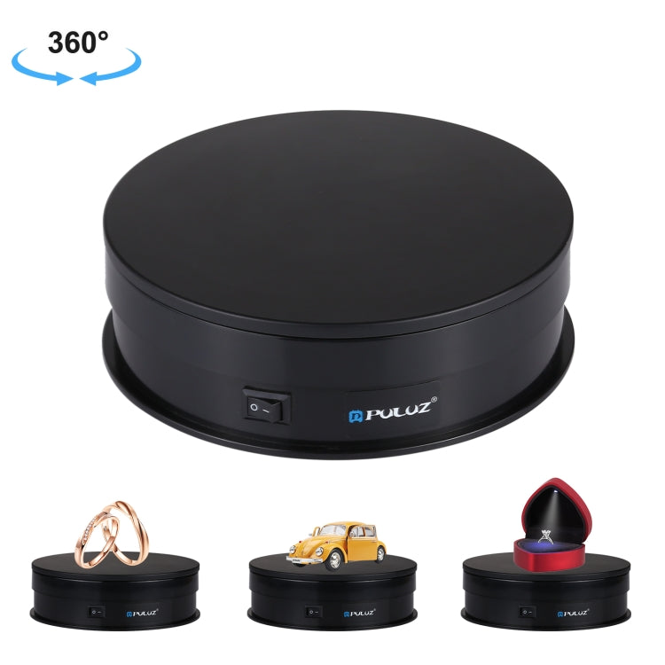 PULUZ 15 cm USB Giradischi Elettrico Espositore Puntelli per Riprese Video Giradischi per Fotografia, Carico 1-5 kg, 15cm Load 1-5kg Black, 15cm Load 1-5kg White