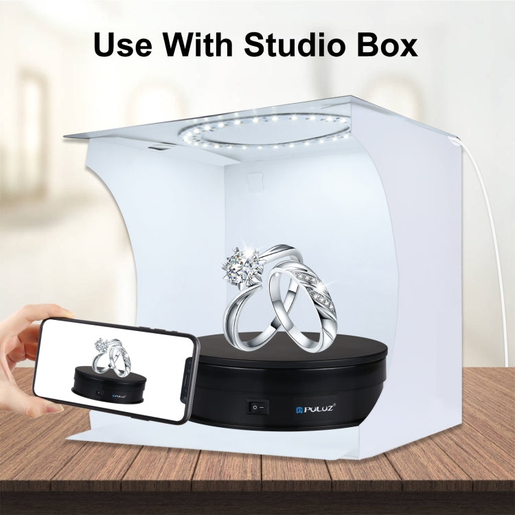 PULUZ 15 cm USB Giradischi Elettrico Espositore Puntelli per Riprese Video Giradischi per Fotografia, Carico 1-5 kg, 15cm Load 1-5kg Black, 15cm Load 1-5kg White