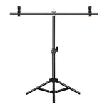 Staffa per barra trasversale per fondale, supporto per fondale per studio fotografico a forma di T da 67 cm con clip, senza fondale, Backdrop Stand