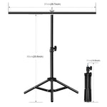 Staffa per barra trasversale per fondale, supporto per fondale per studio fotografico a forma di T da 67 cm con clip, senza fondale, Backdrop Stand
