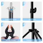 Staffa per barra trasversale per fondale, supporto per fondale per studio fotografico a forma di T da 67 cm con clip, senza fondale, Backdrop Stand