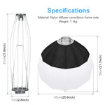 PULUZ Lanterna pieghevole Softbox SpeedLite Flash Light Diffusore pieghevole da 65 cm, 65cm Softbox