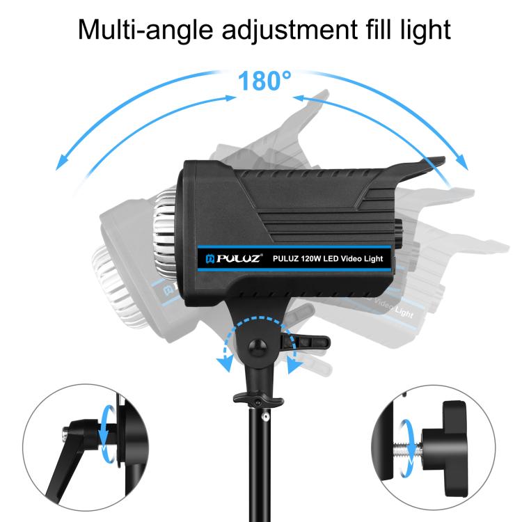 PULUZ 220V 150W Luce video da studio 3200K-5600K Sistema di dissipazione del calore integrato a doppia temperatura di colore con telecomando, 120W 2700K-6500K AU Plug, 120W 2700K-6500K EU Plug, 120W 2700K-6500K UK Plug, 120W 2700K-6500K US Plug