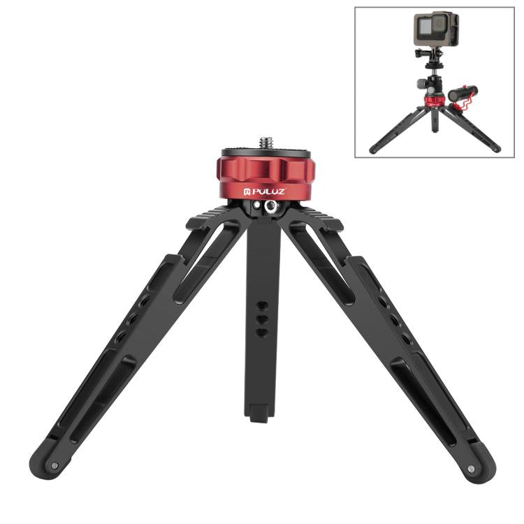 PULUZ Supporto per treppiede da tavolo per vlogging live con basi per scarpe fredde per DSLR e fotocamere digitali, altezza regolabile: 7,5-14,5 cm, Desktop Live Tripod