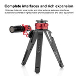 PULUZ Supporto per treppiede da tavolo per vlogging live con basi per scarpe fredde per DSLR e fotocamere digitali, altezza regolabile: 7,5-14,5 cm, Desktop Live Tripod