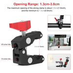 PULUZ Pinza per granchio con morsetto a sfera con braccio magico multifunzione Clip, Ball Mount Clamp