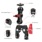 PULUZ Pinza per granchio con morsetto a sfera con braccio magico multifunzione Clip, Ball Mount Clamp