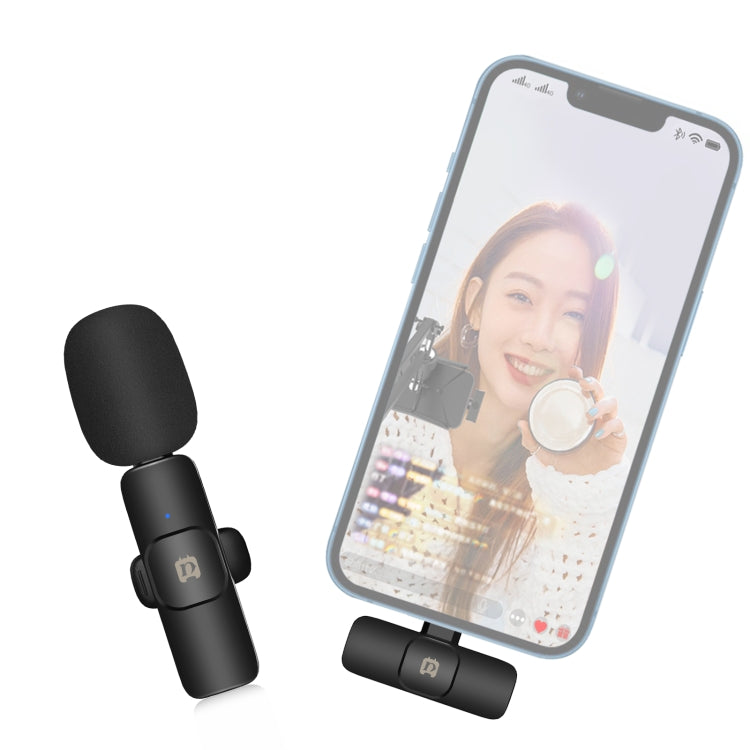 Microfono riverbero con riduzione del rumore lavalier wireless PULUZ per dispositivo a 8 pin, supporta la ricarica del telefono, 8 Pin Wireless Microphone