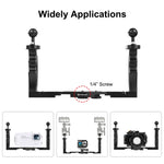 Stabilizzatore per vassoio in lega di alluminio a doppia impugnatura PULUZ per custodie per fotocamere subacquee, Light Aluminium Tray Stabilizer(Red), Light Aluminium Tray Stabilizer(Black)