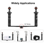 Stabilizzatore per vassoio in lega di alluminio a doppia impugnatura PULUZ per custodie per fotocamere subacquee, B Type Alloy Tray Stabilizer(Black)
