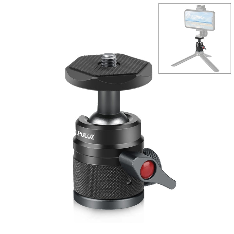 PULUZ 360 Panorama Adattatore per testa a sfera per treppiede in lega di alluminio con blocco della manopola, 360 Panorama