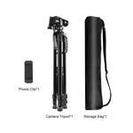 Supporto per treppiede live per selfie in alluminio PULUZ con testa tridimensionale e morsetto per telefono, Adjustable Height: 55-139cm