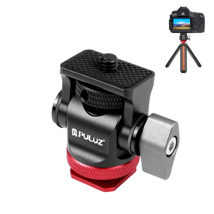 Adattatore per montaggio su scarpa fredda con testa a sfera per treppiede oscillante Mini PULUZ da 180 gradi, Mini 180 Degree Ball Head(Red), Mini 180 Degree Ball Head(Silver)