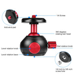 Adattatore per testa a sfera per treppiede panoramico in metallo PULUZ a 360 gradi, 360 Panorama (Red)