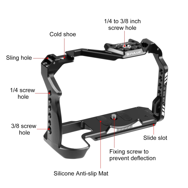 Per Canon EOS R7 PULUZ Metal Camera Cage Stabilizzatore Rig, For Canon EOS R7 Cage