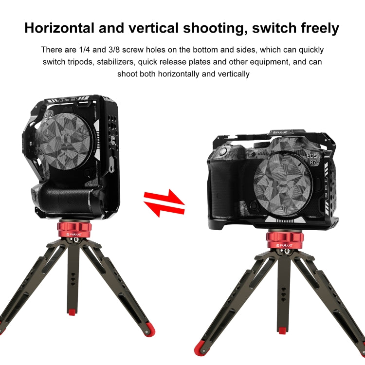 Per Canon EOS R7 PULUZ Metal Camera Cage Stabilizzatore Rig, For Canon EOS R7 Cage