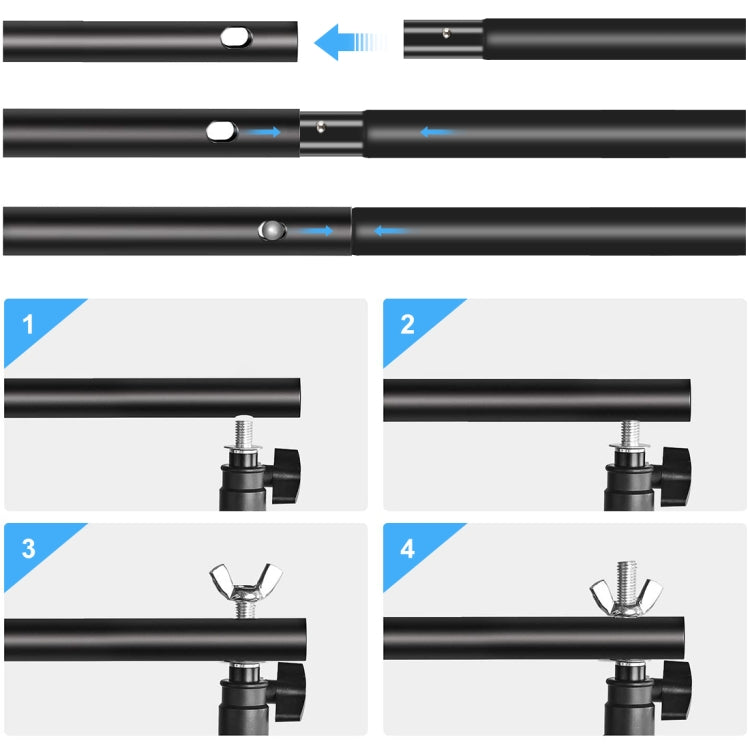 PULUZ 2 x 3 m Supporto per sfondo per studio fotografico Supporto per barra trasversale per fondale, 2 x 3m