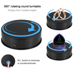 PULUZ Espositore per piattaforma girevole con regolazione della velocità da 15 cm, carico: 3 kg, 15cm Load 3kg Black, 15cm Load 3kg White