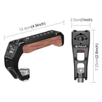 PULUZ Arri Maniglia superiore in legno di metallo e legno con supporto per slitta fredda per stabilizzatore per gabbia per fotocamera Mirrorless, Metal Wooden Top Handle